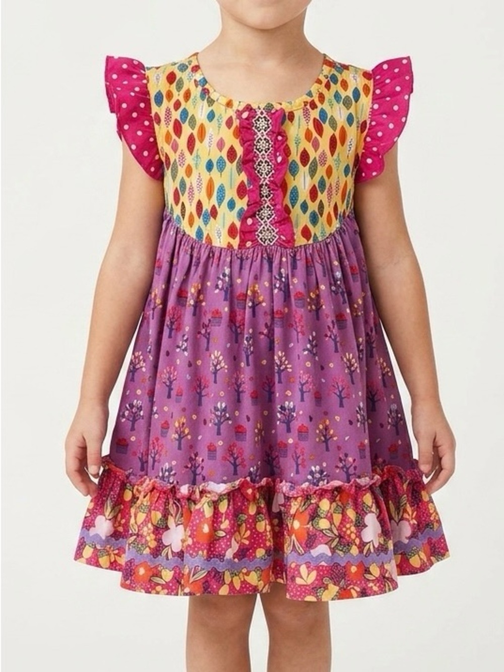 Matilda Jane Saffron Mixed Print Flutter Sleeve Tunic Top 6 Cottagecore Boho